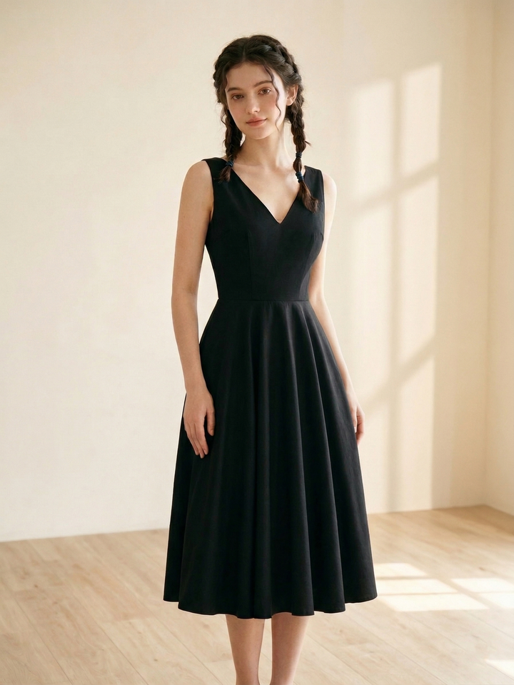 MTO - Diana Solid Cotton Dress