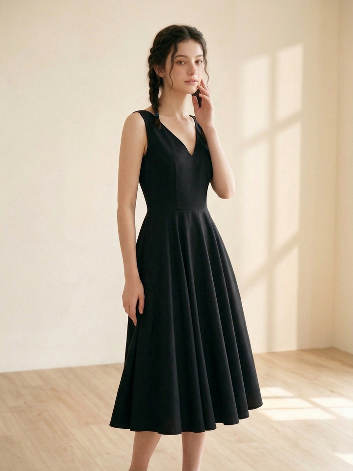 MTO - Diana Solid Cotton Dress