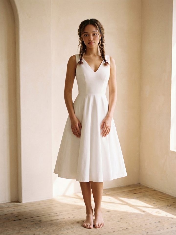 MTO - Diana Solid Cotton Dress