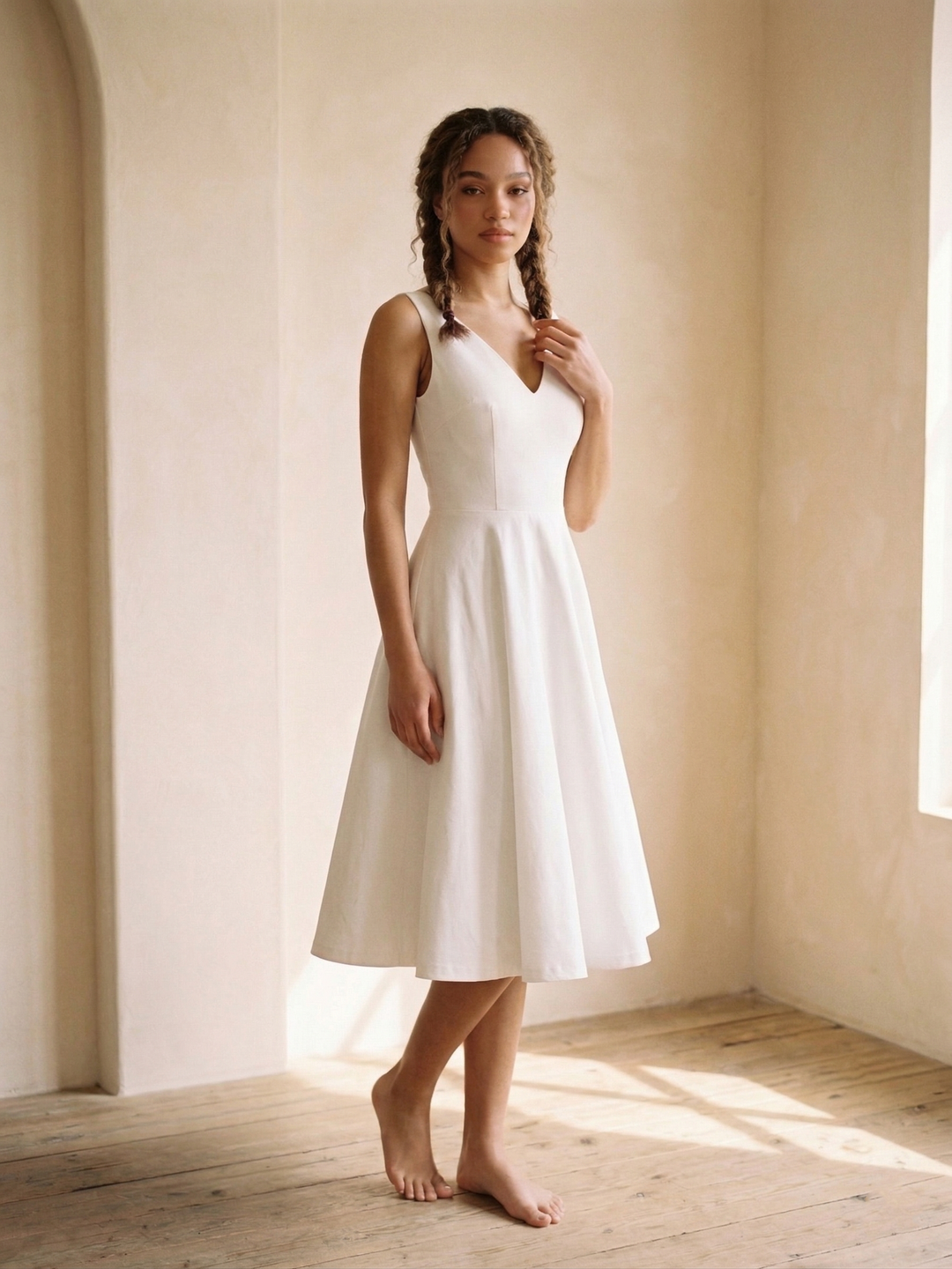 MTO - Diana Solid Cotton Dress