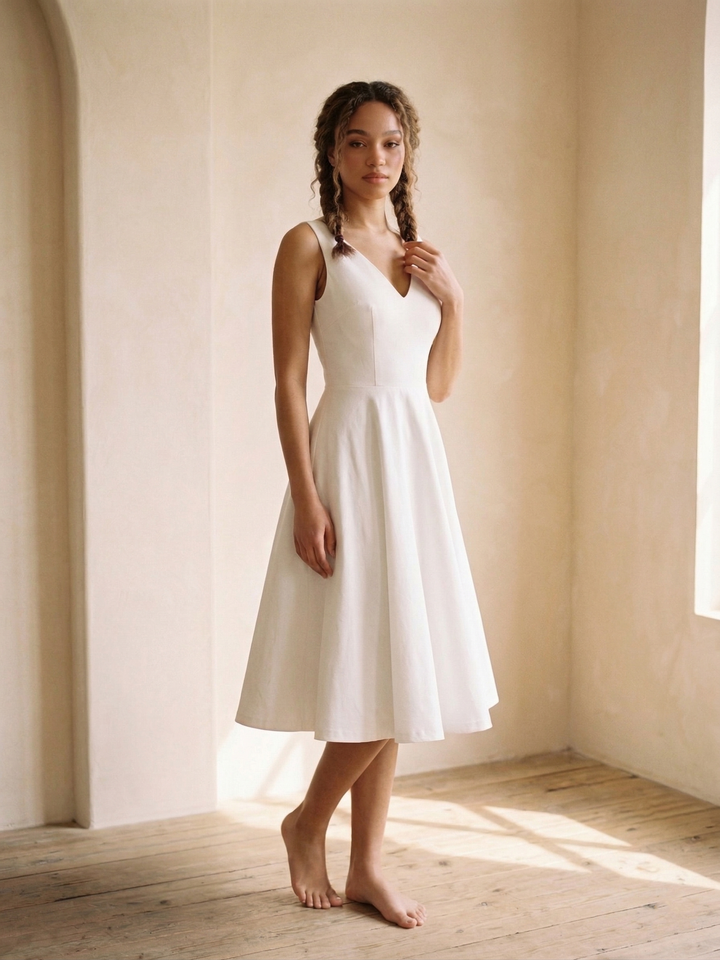 MTO - Diana Solid Cotton Dress
