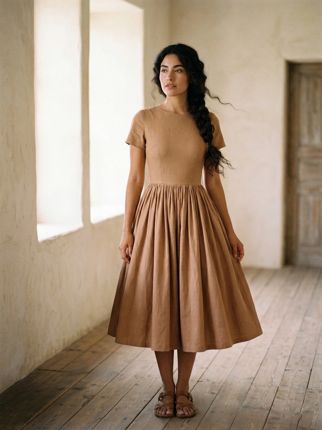 MTO - Dorothy Solid Cotton Dress