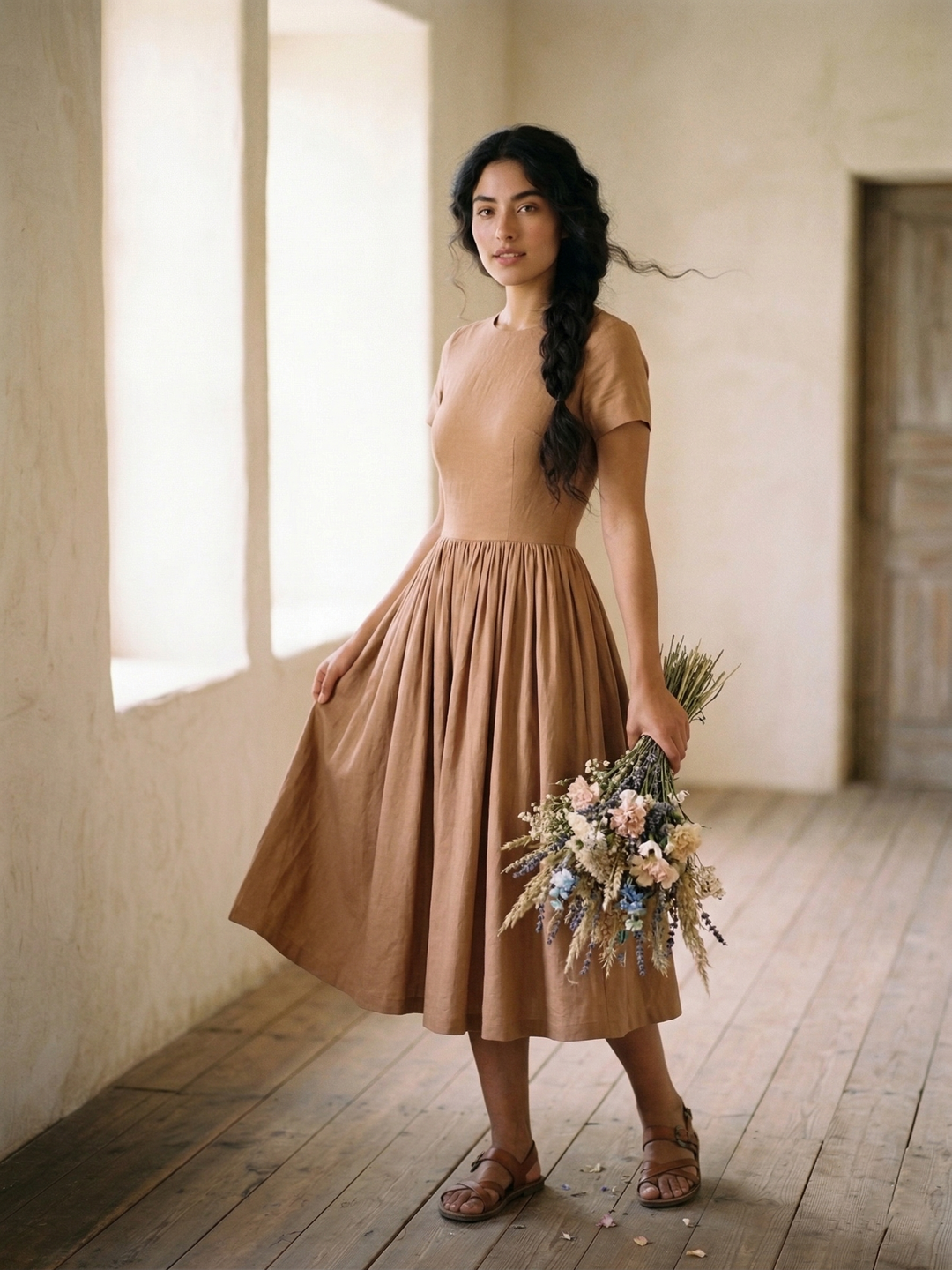 MTO - Dorothy Solid Cotton Dress