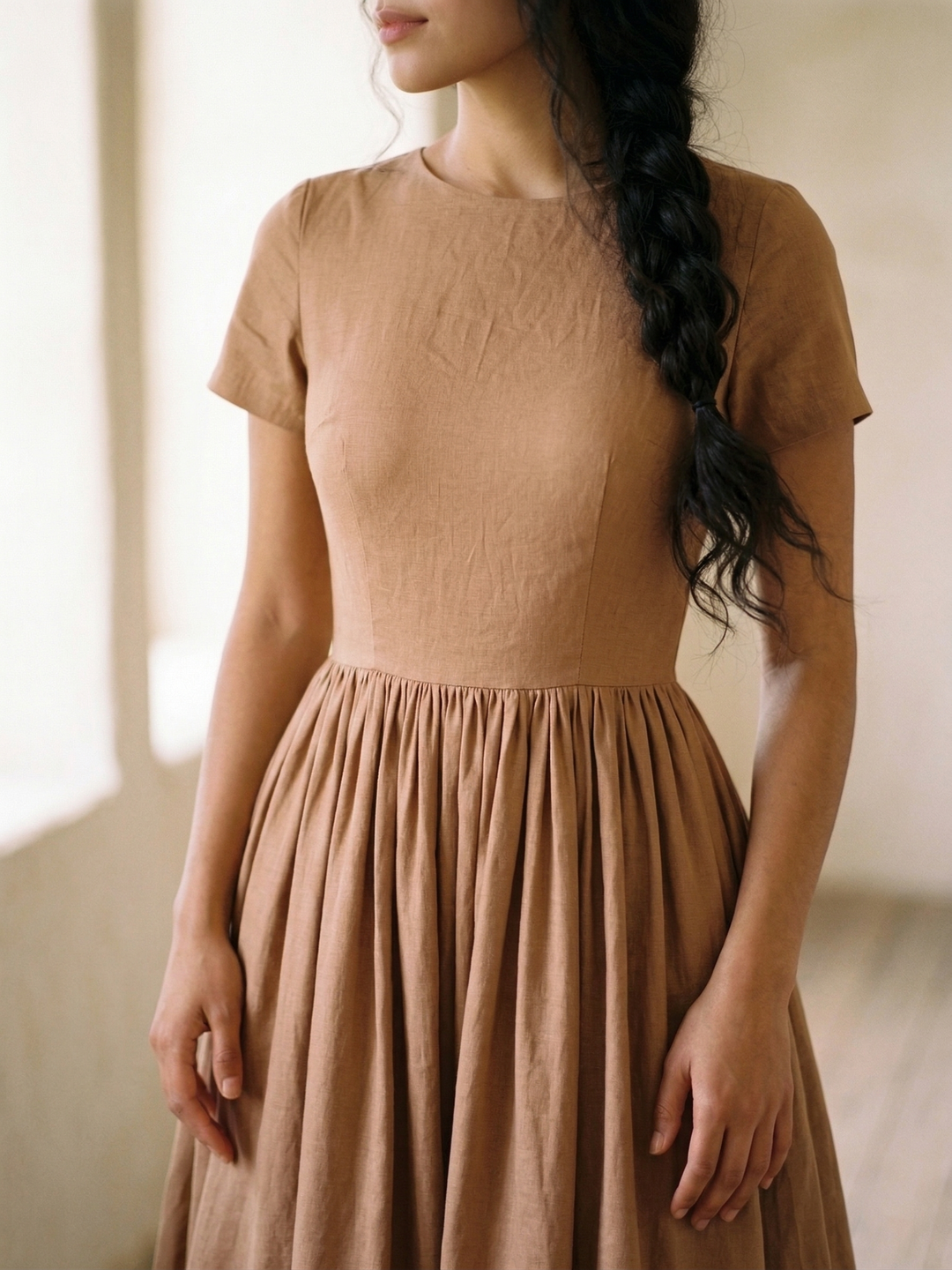 MTO - Dorothy Solid Cotton Dress