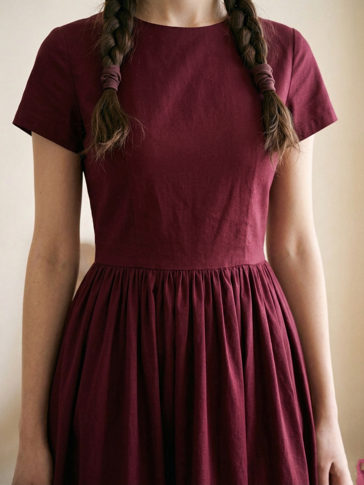 MTO - Dorothy Solid Cotton Dress