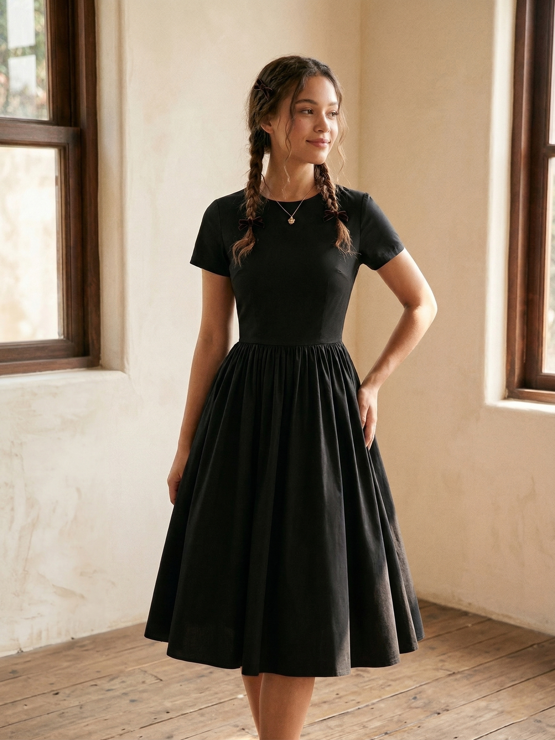 MTO - Dorothy Solid Cotton Dress