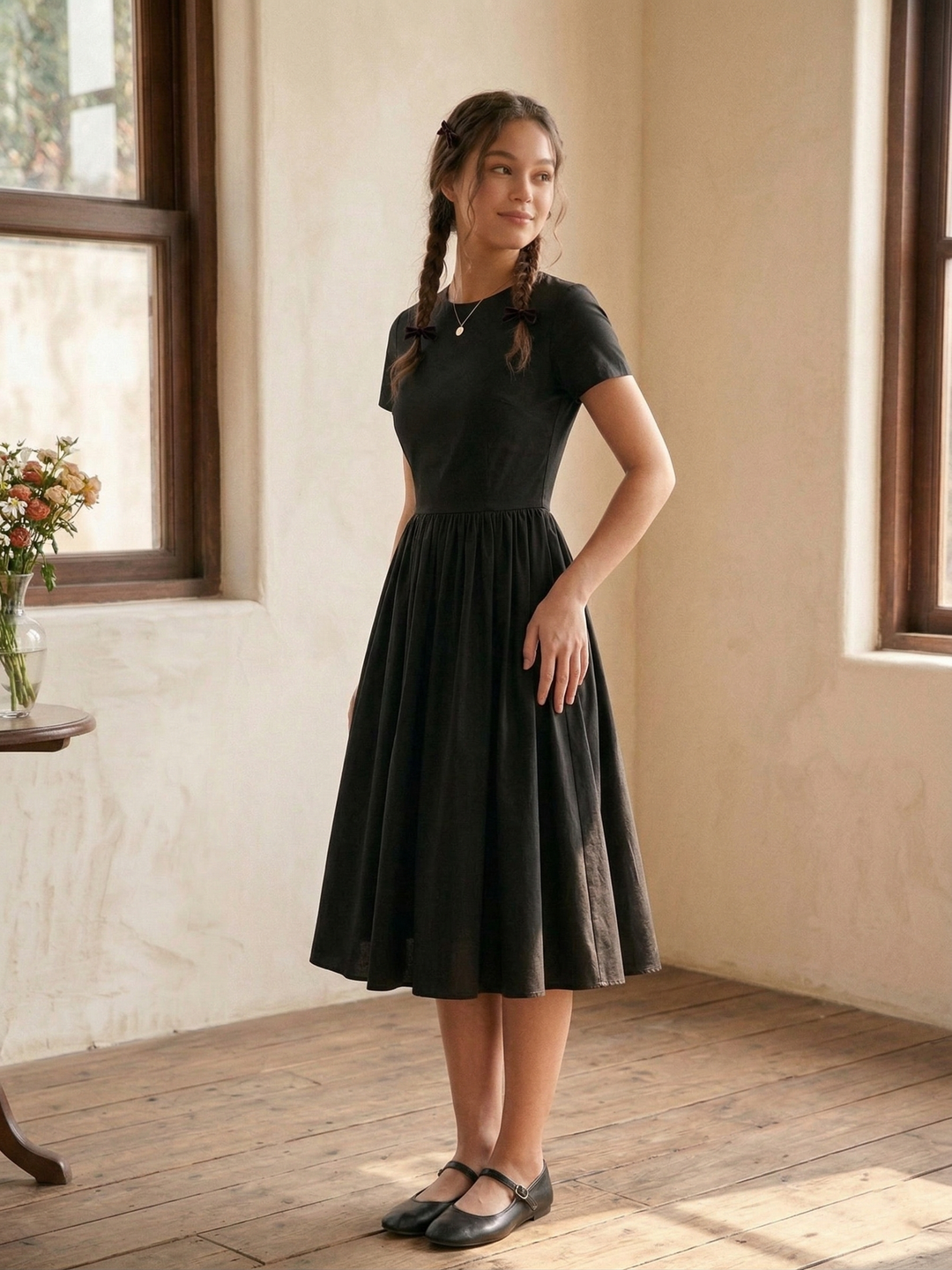 MTO - Dorothy Solid Cotton Dress