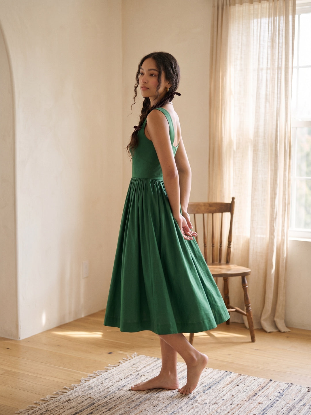 Elizabeth Solid Cotton Dress