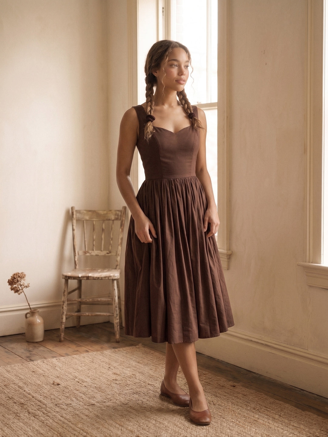 Elizabeth Solid Cotton Dress