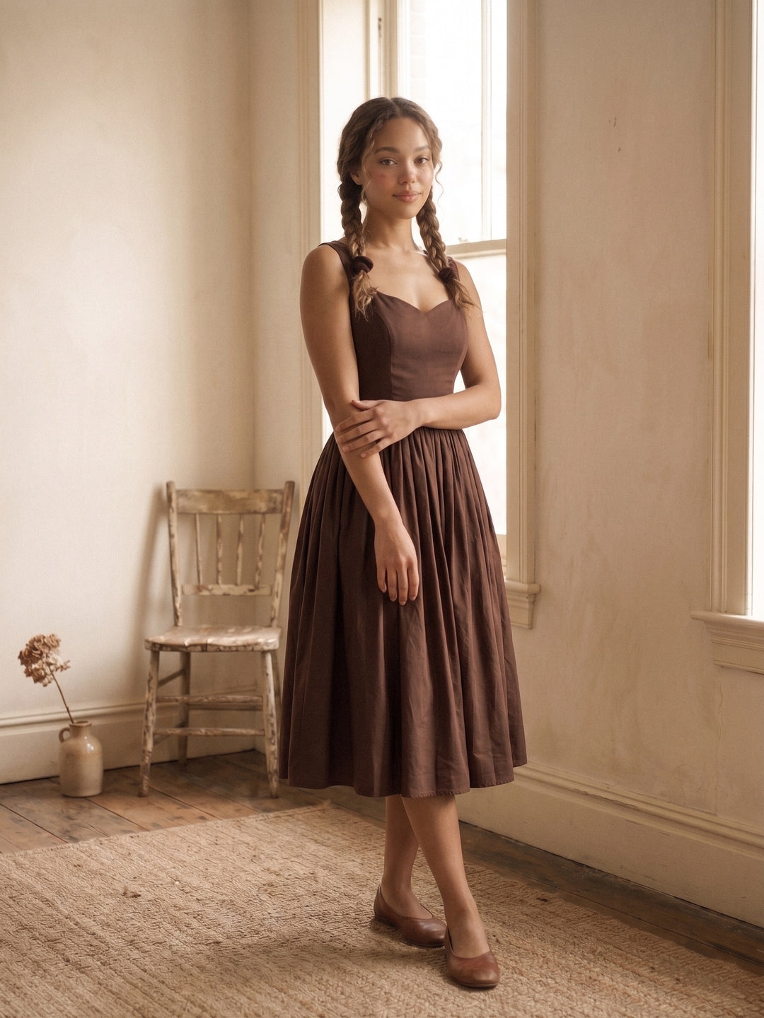 Elizabeth Solid Cotton Dress