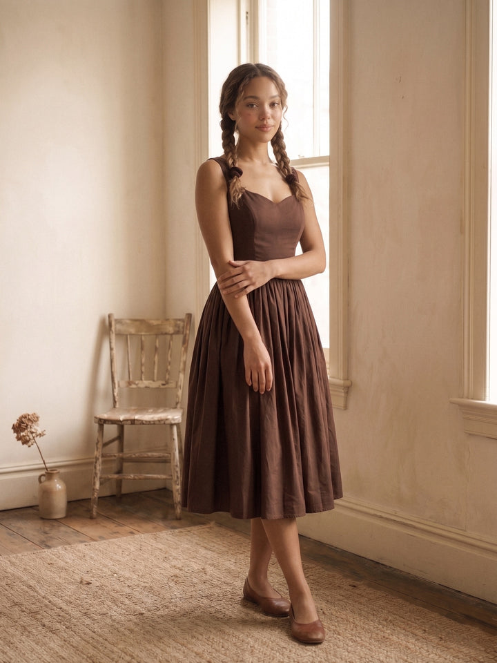 Elizabeth Solid Cotton Dress