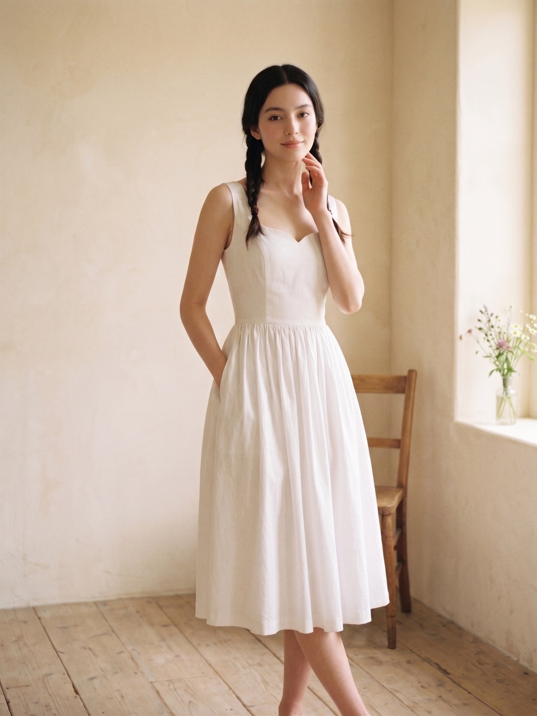 Elizabeth Solid Cotton Dress