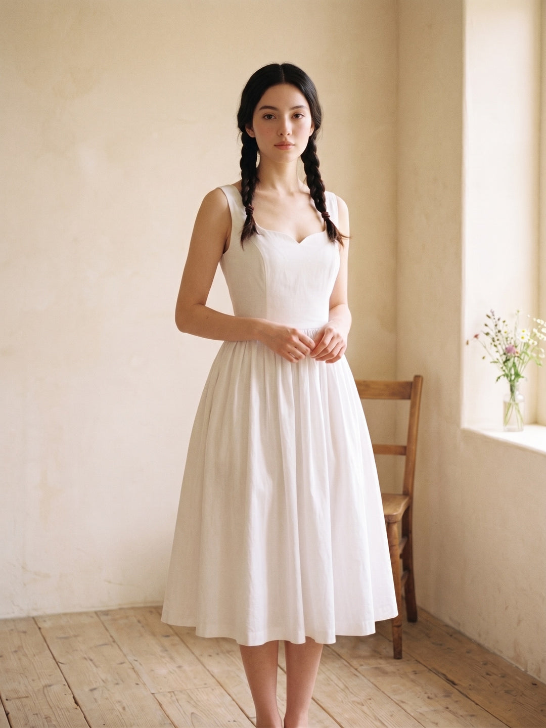 Elizabeth Solid Cotton Dress
