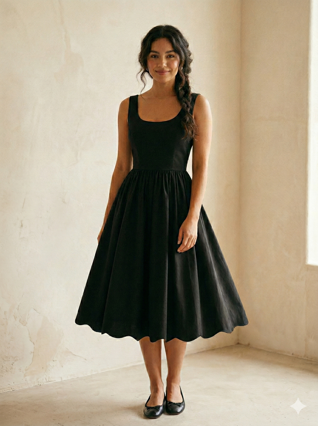 RTS - Taille S - Robe Emily en Coton Noir Corbeau