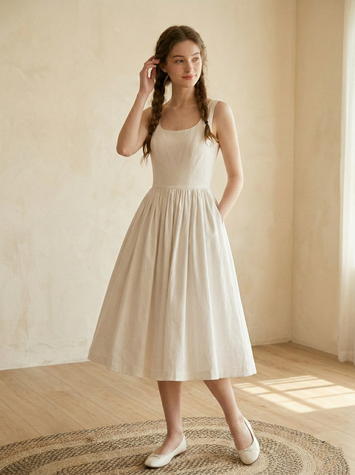 RTS - Taille S - Robe Emily en Coton Blanc