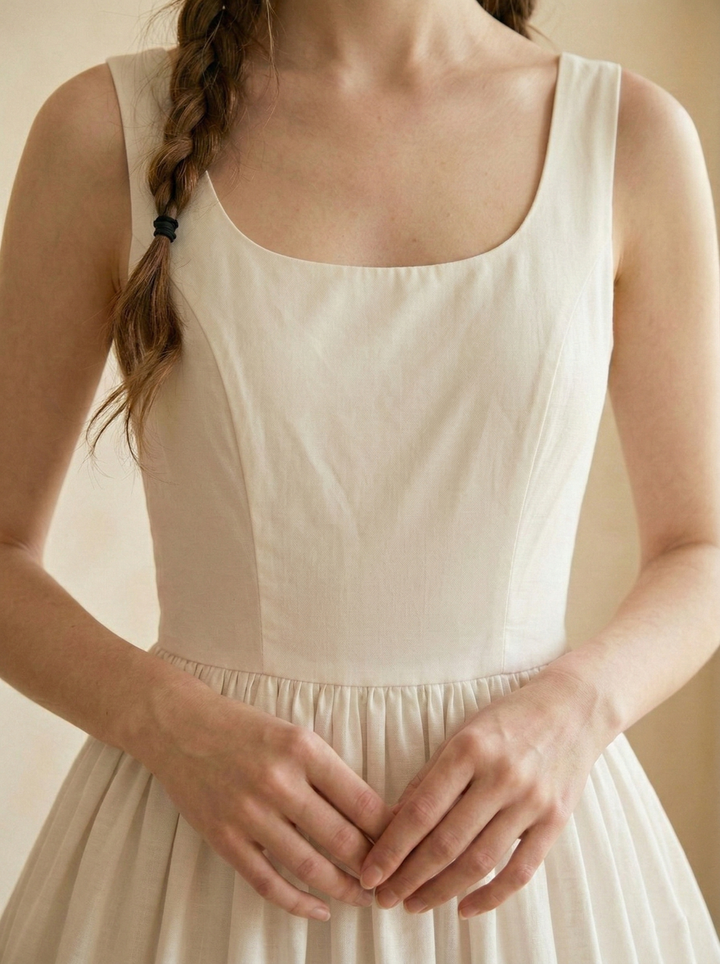 RTS - Taille S - Robe Emily en Coton Blanc