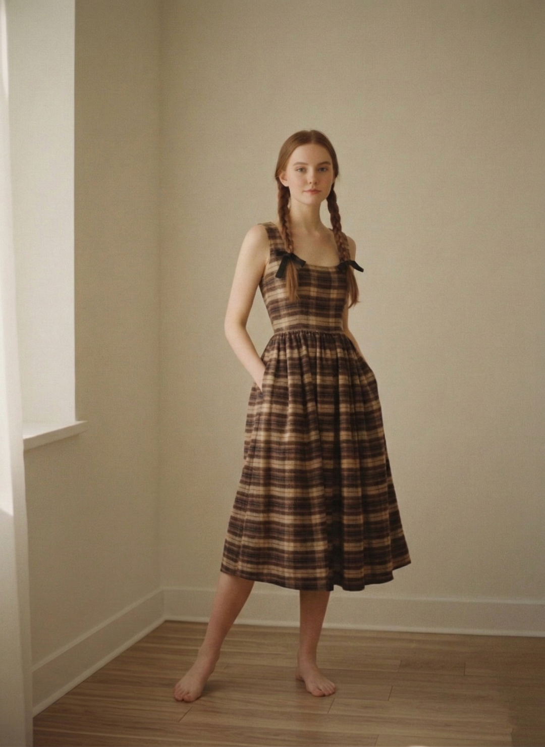 RTS - XS - Emily Dress - "Mulholland Plaid" - Knee Length