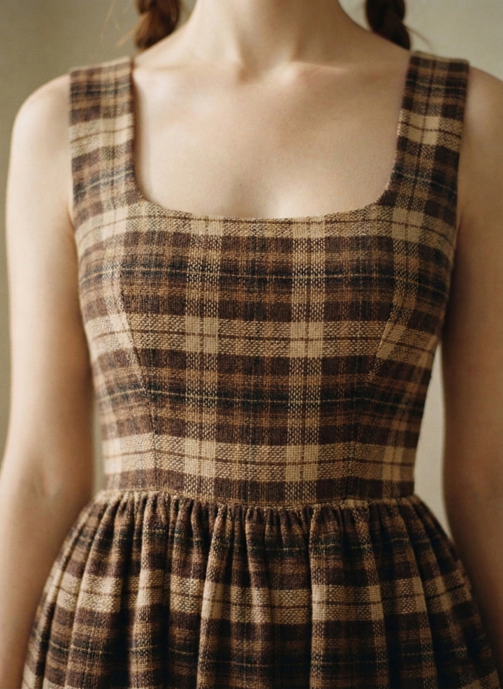RTS - XS - Emily Dress - "Mulholland Plaid" - Knee Length