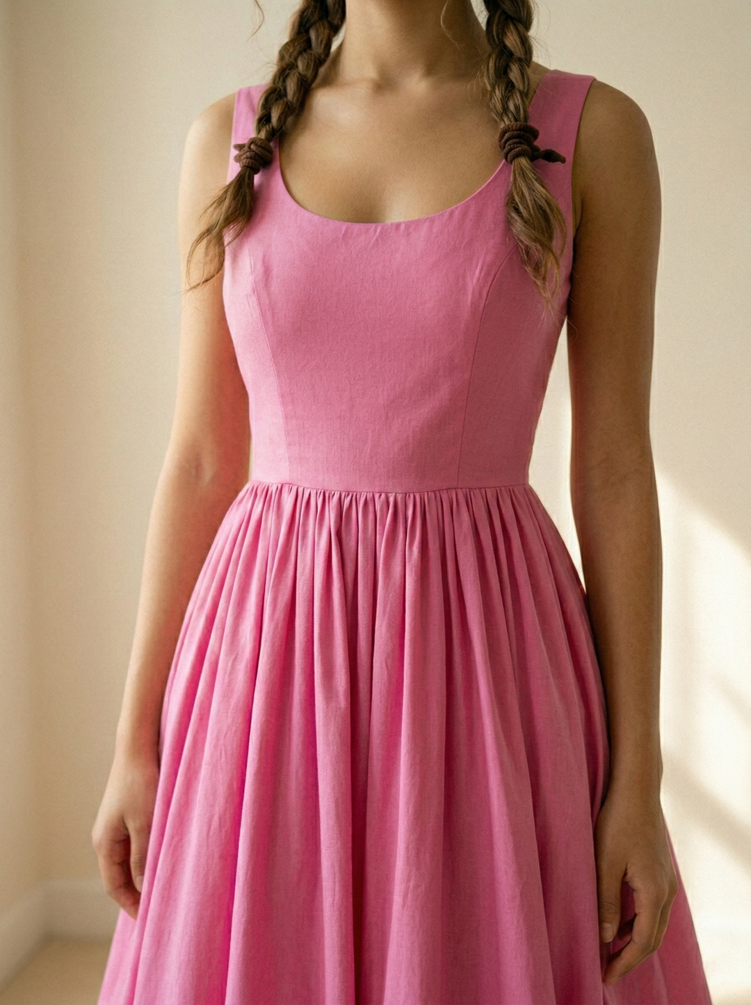 RTS - S - Emily Dress Barbie Doll Pink Cotton