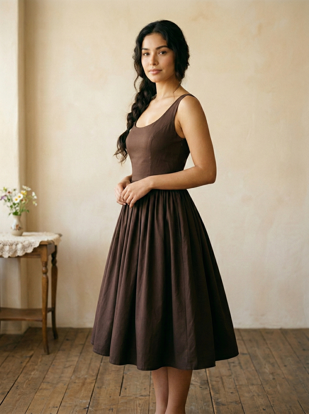 MTO - Emily Solid Cotton Dress