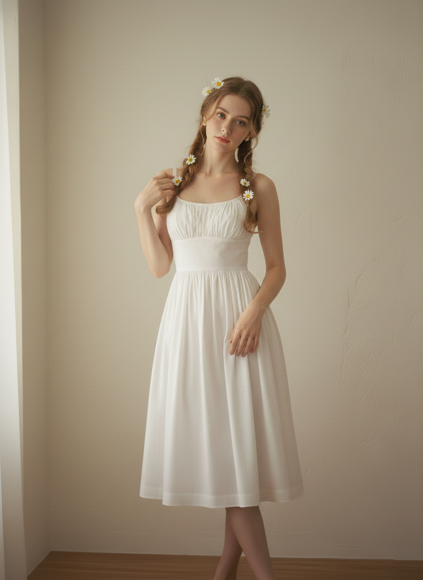 MTO - Grace Solid Cotton Dress