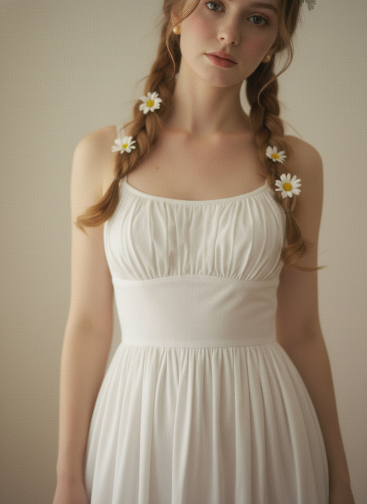 RTS - S - Grace Dress in White Cotton
