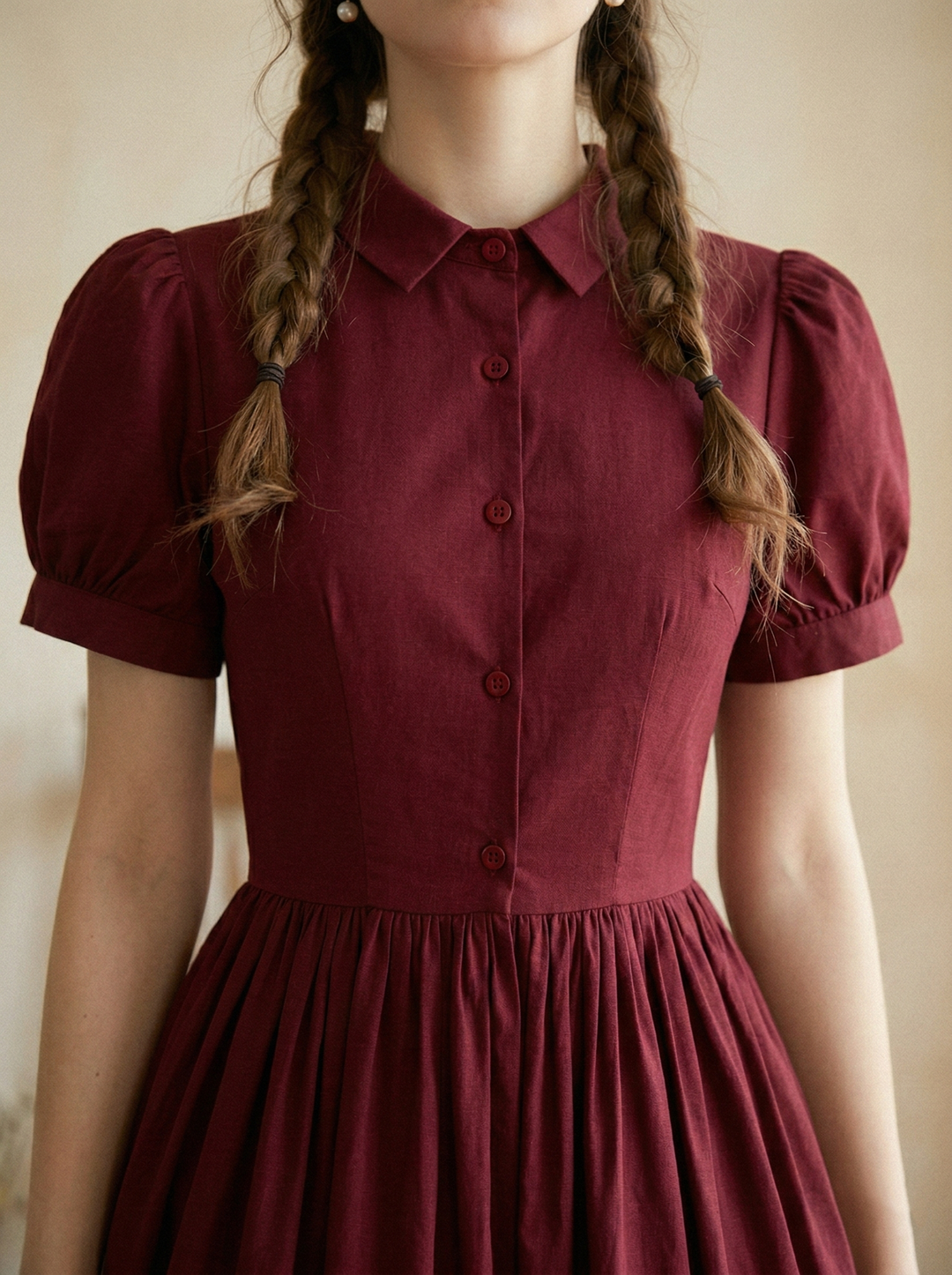 Judy Solid Cotton Dress