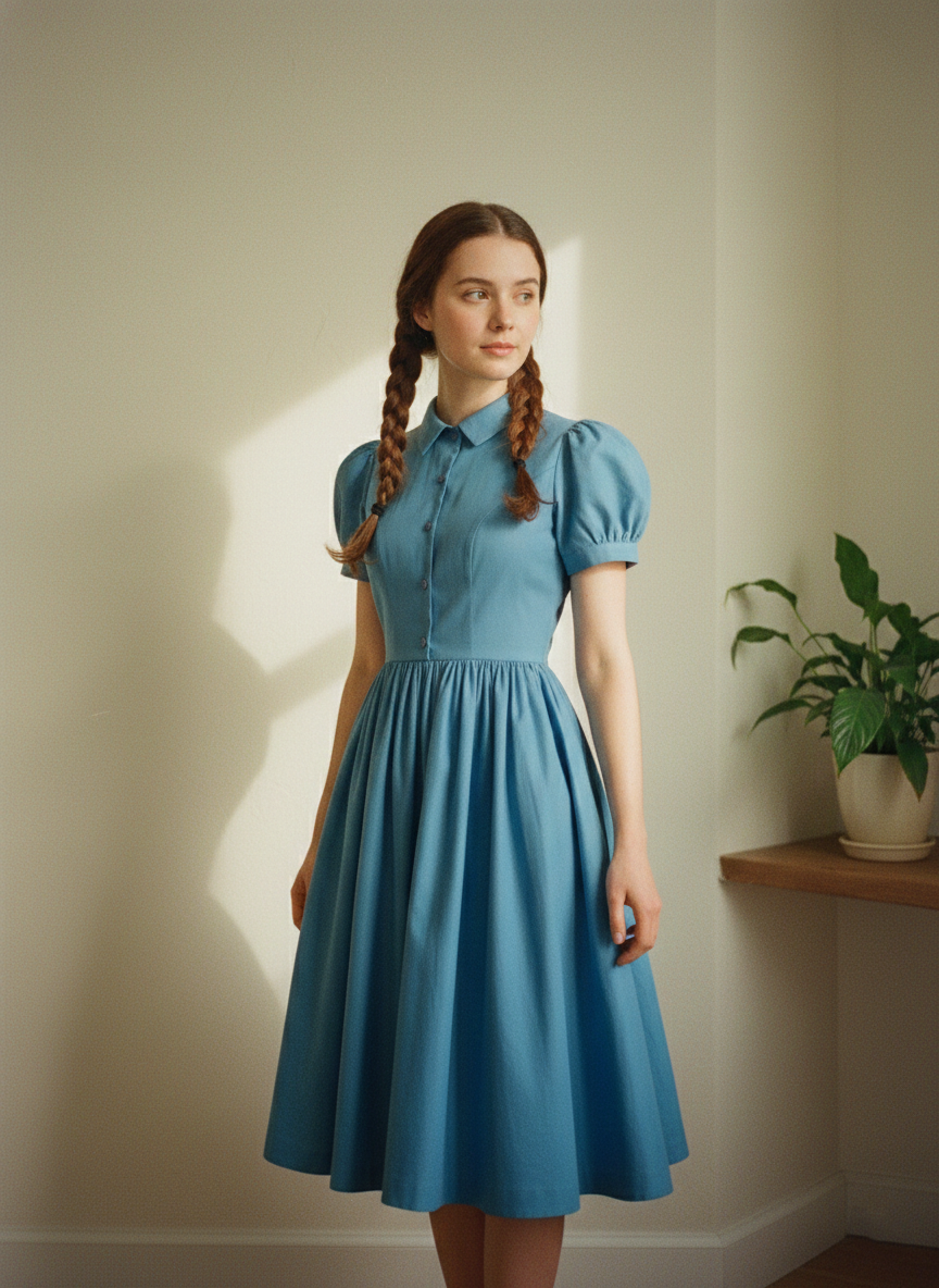 Judy Solid Cotton Dress