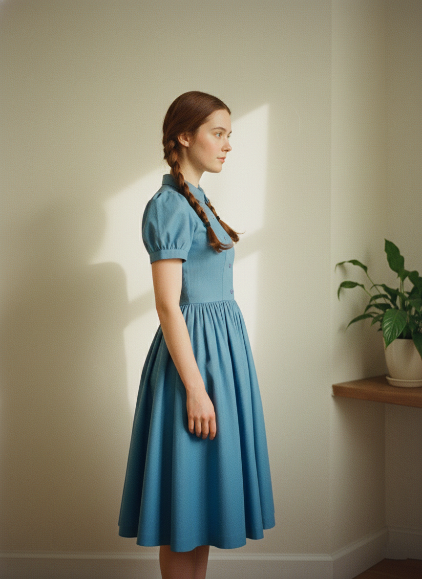 Judy Solid Cotton Dress