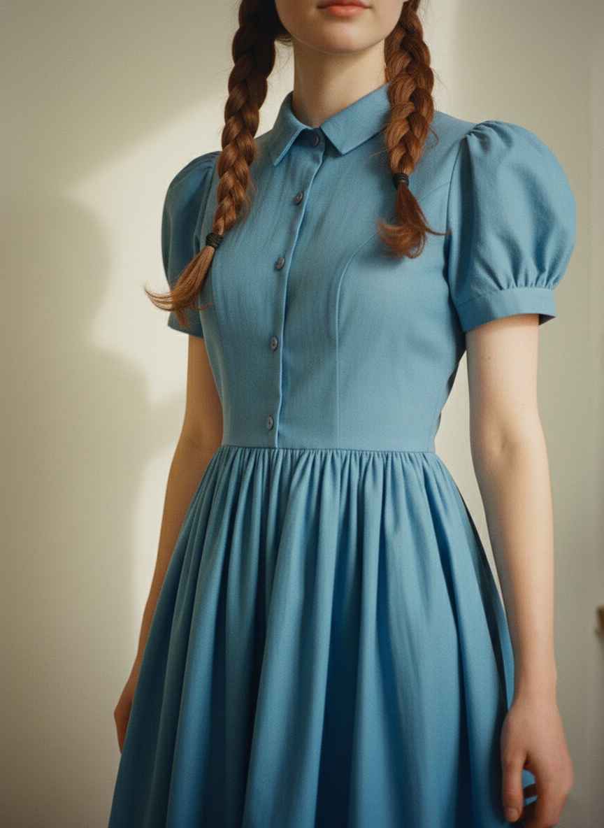 Judy Solid Cotton Dress