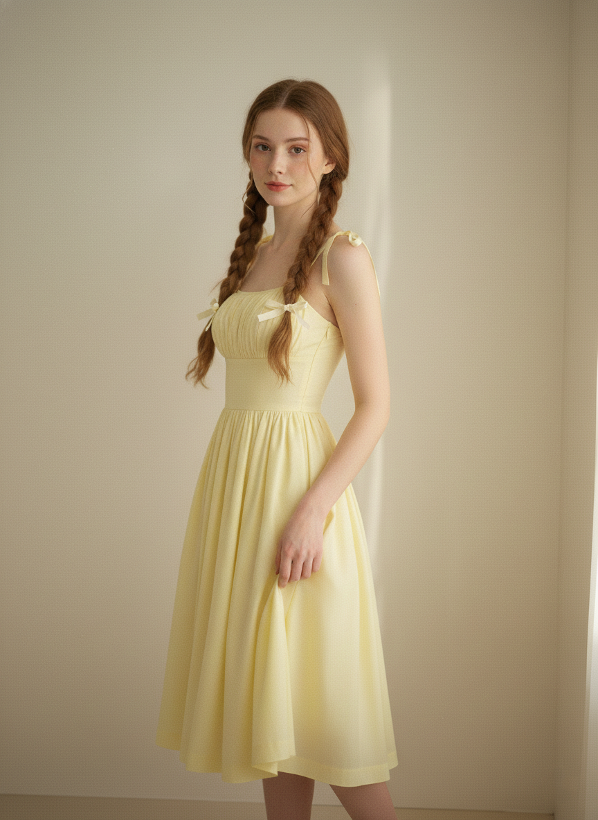 MTO - Kelly Solid Cotton Dress