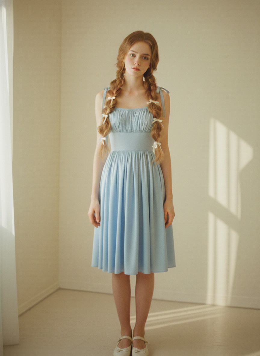RTS - S - Kelly Dress Cinderella Blue Cotton