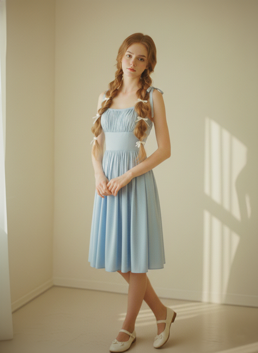 RTS - S - Kelly Dress Cinderella Blue Cotton