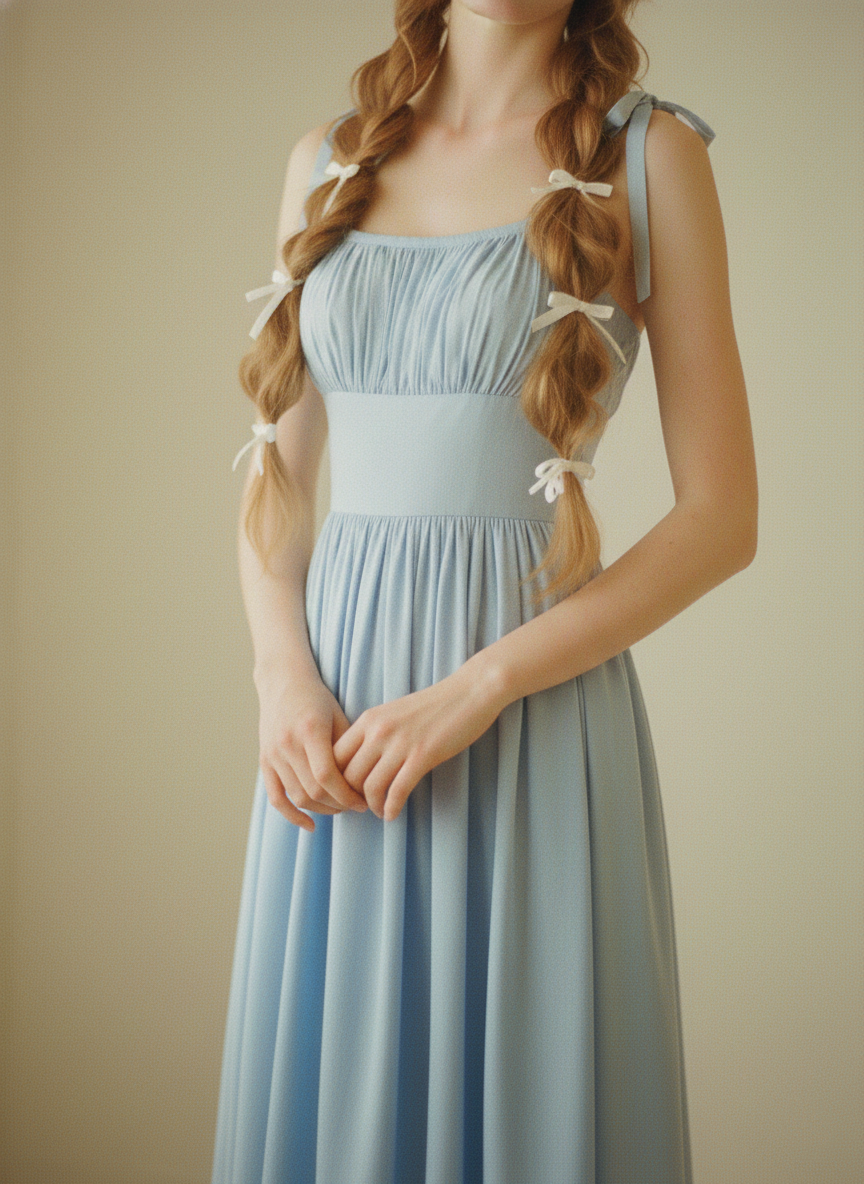 RTS - S - Kelly Dress Cinderella Blue Cotton