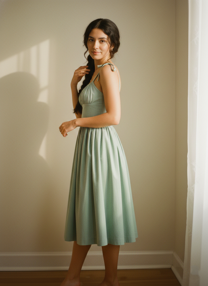 MTO - Kelly Solid Cotton Dress