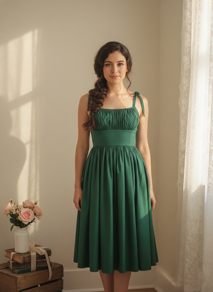 MTO - Kelly Solid Cotton Dress