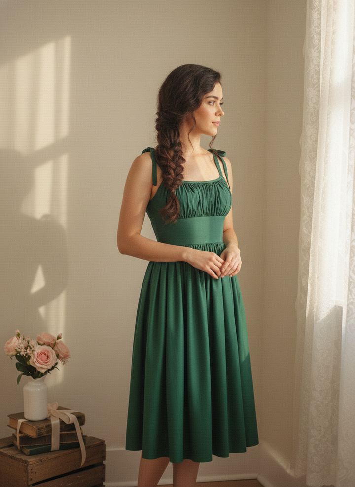 MTO - Kelly Solid Cotton Dress