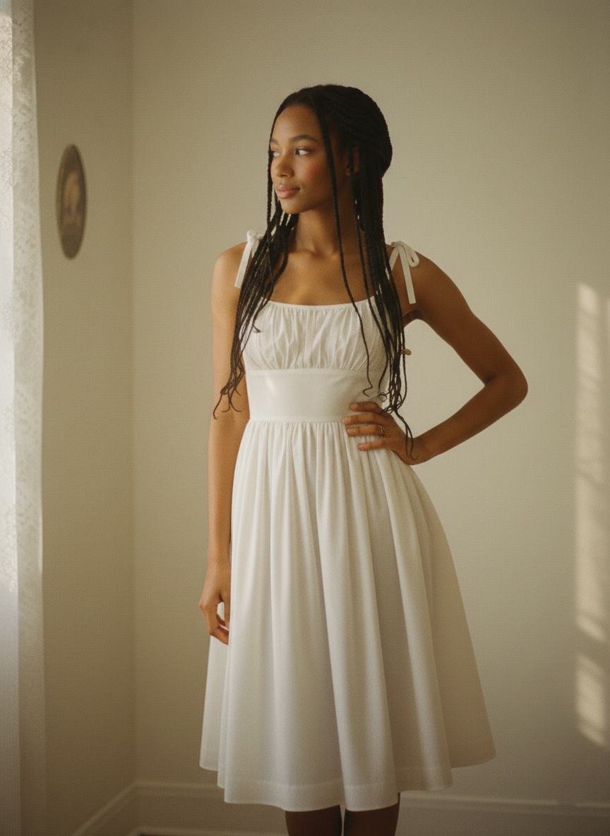 RTS - XS - Kelly Dress White Cotton