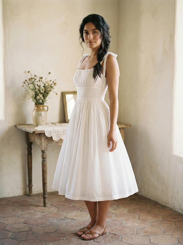 RTS - Kelly Dress "Dotted Swiss" White