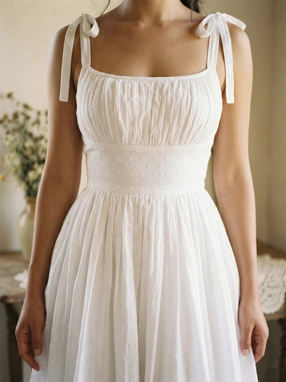 RTS - Kelly Dress "Dotted Swiss" White