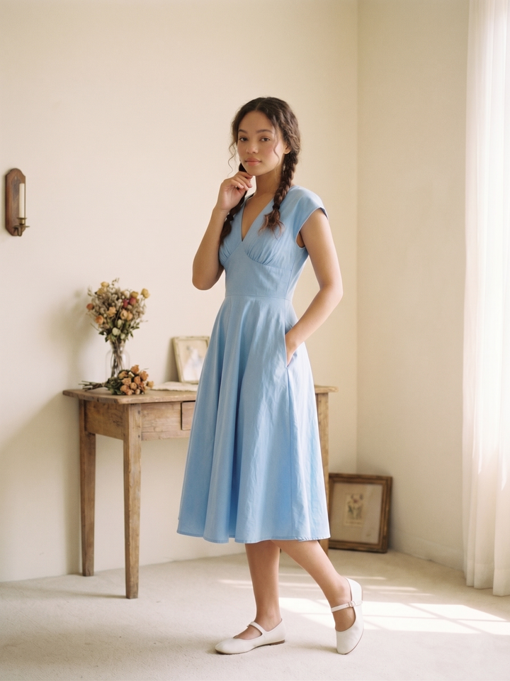 Kennedy Solid Cotton Dress