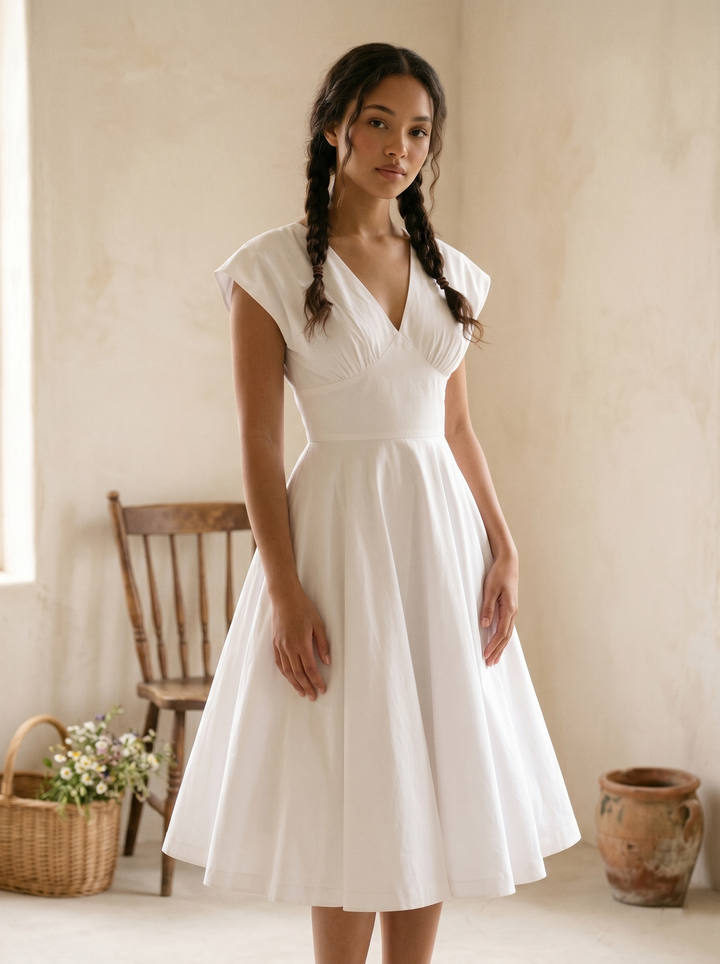 Kennedy Solid Cotton Dress