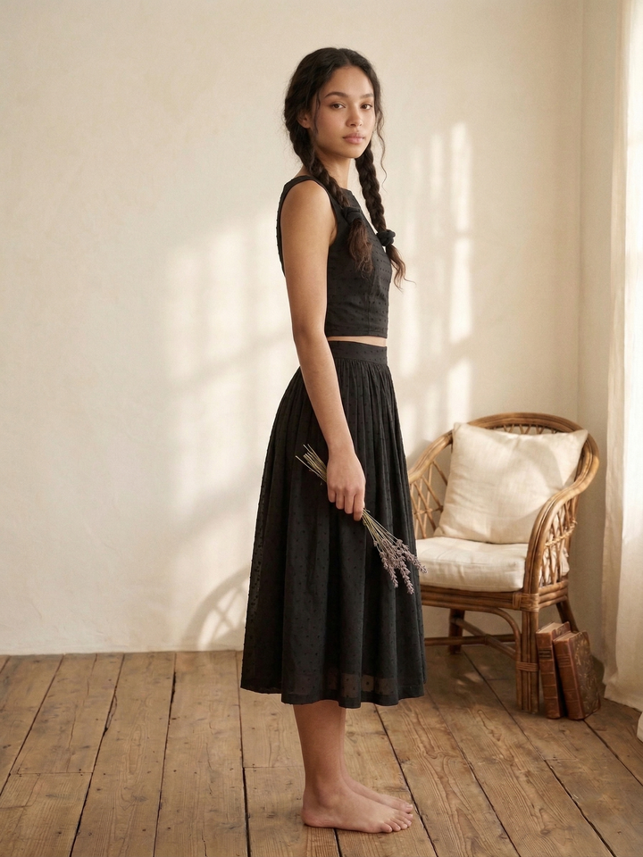 MTO - Lola Dotted Swiss Skirt