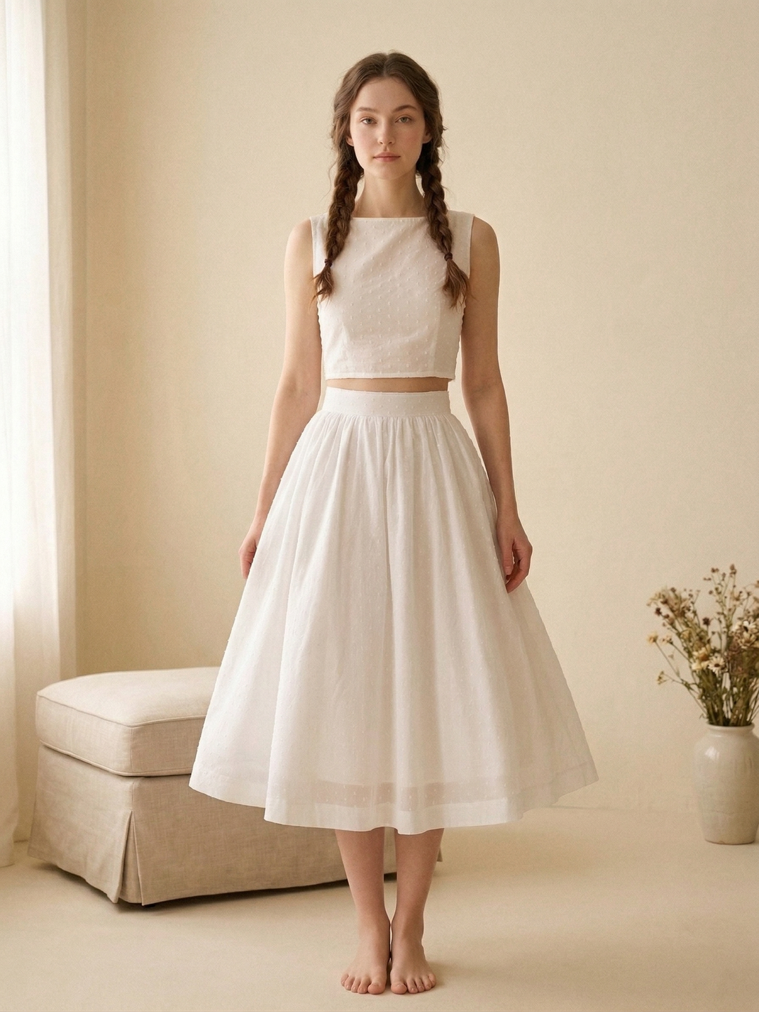 MTO - Lola Dotted Swiss Skirt