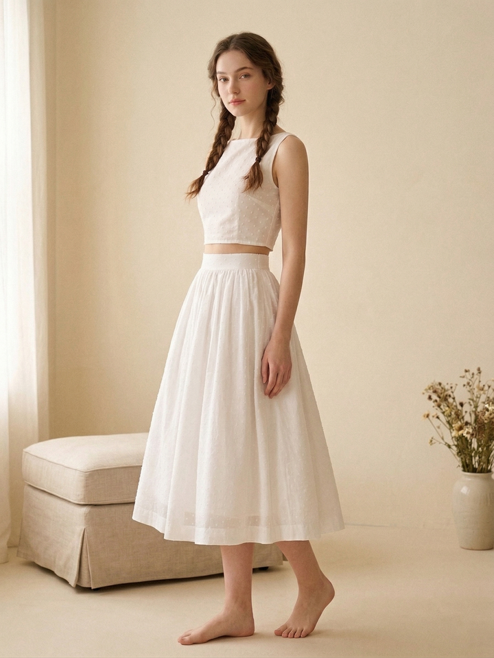 MTO - Lola Dotted Swiss Skirt