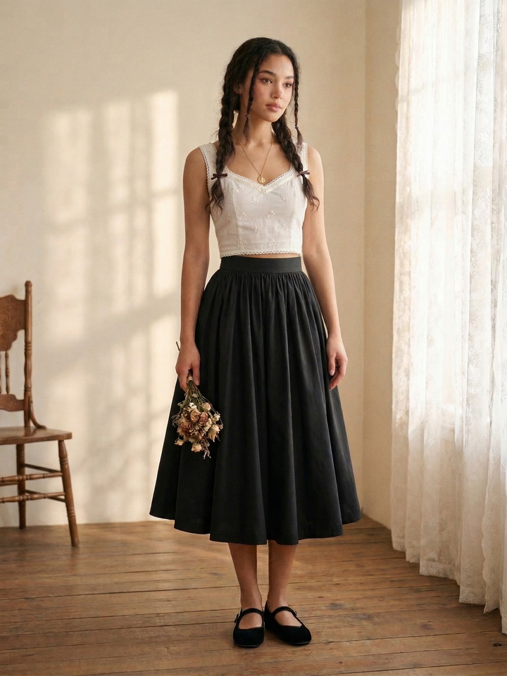 MTO - Lola Solid Cotton Skirt