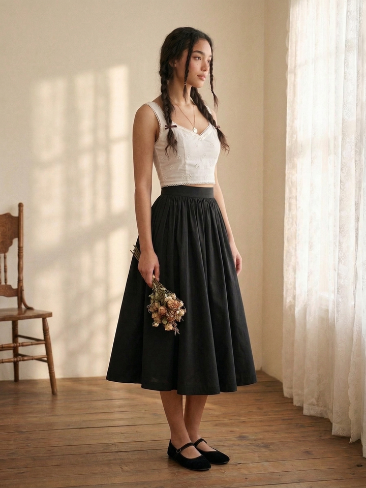 MTO - Lola Solid Cotton Skirt