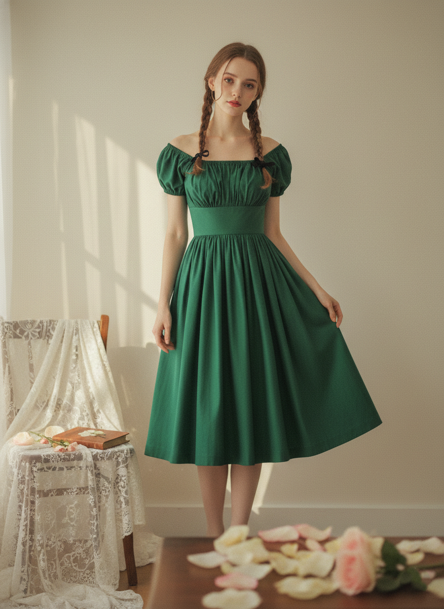 MTO - Loretta Solid Cotton Dress