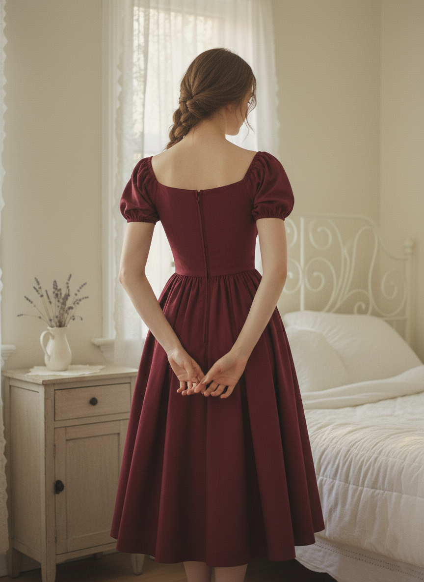 MTO - Loretta Solid Cotton Dress