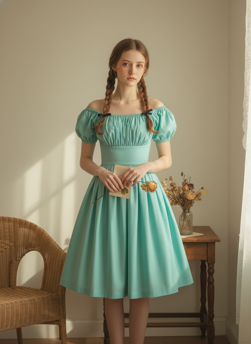 Loretta Solid Cotton Dress